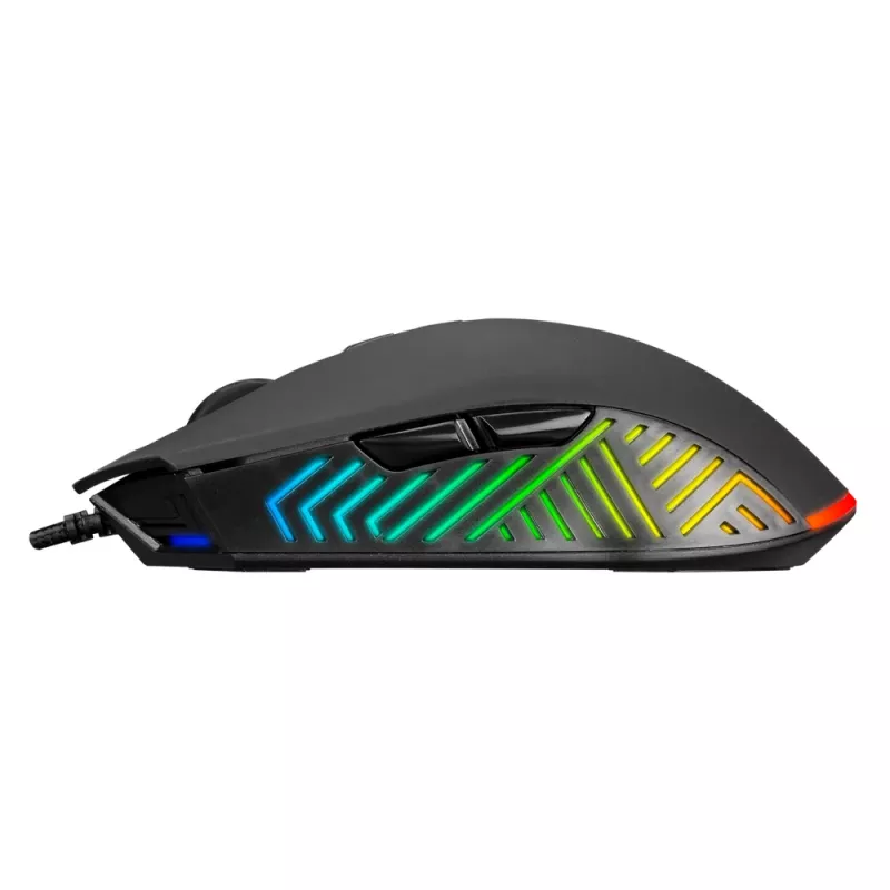 Rampage Spear V2 Ratón gaming con cable 12800 DPI óptico RGB negro