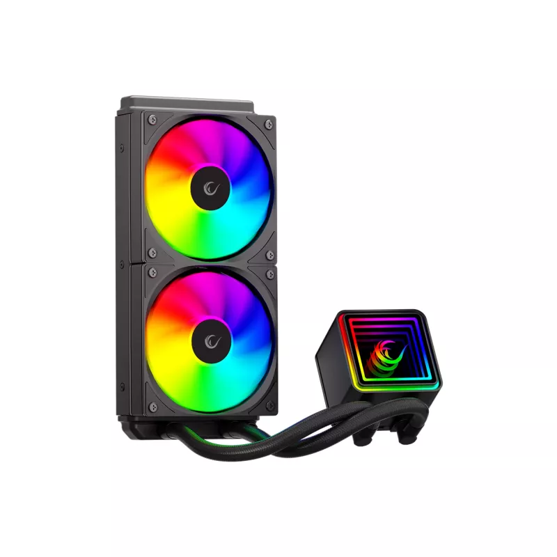 Rampage INFINITE V240 ARGB refrigeración líquida CPU 240mm con indicador de temperatura, negro