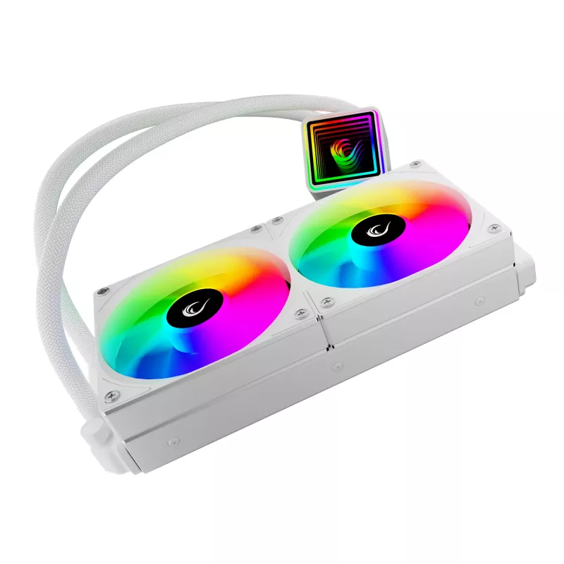 Rampage INFINITE V240 blanco refrigeración líquida CPU AIO 240mm ARGB con indicador de temperatura