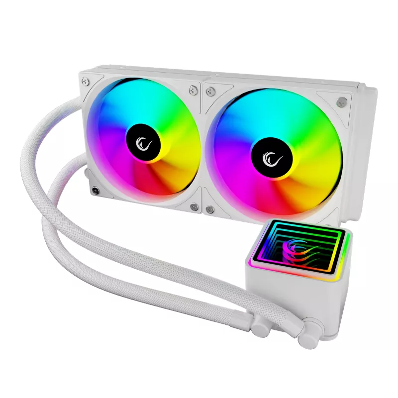 Rampage INFINITE V240 blanco refrigeración líquida CPU AIO 240mm ARGB con indicador de temperatura