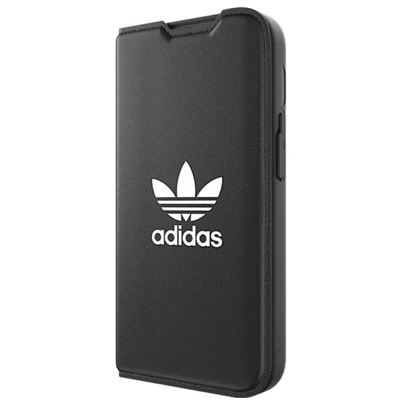 Adidas Originals Funda Booklet Basic para iPhone 14 Pro, negro y blanco