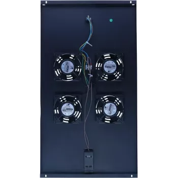 Unidad de refrigeración para rack de servidor DSIT DS-FT100 de 4 ventiladores con termostato para armarios de 1000 mm de profundidad, 1U, 230V, negro