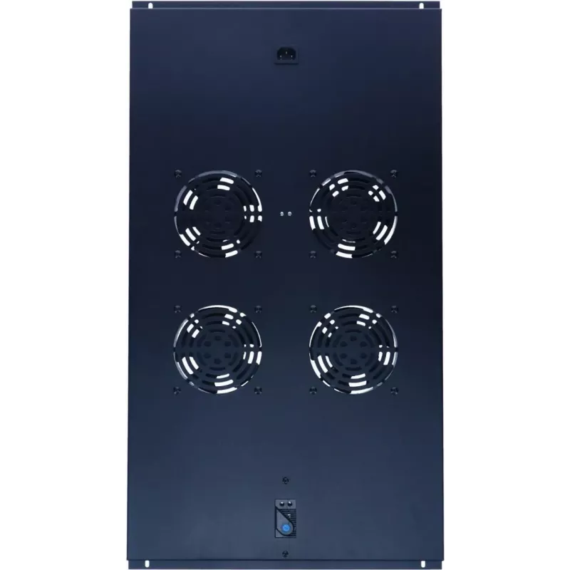 Unidad de refrigeración para rack de servidor DSIT DS-FT100 de 4 ventiladores con termostato para armarios de 1000 mm de profundidad, 1U, 230V, negro