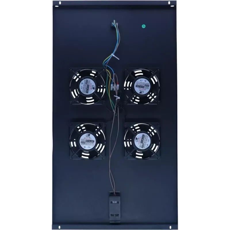 Unidad de refrigeración para rack de servidor DSIT DS-FT100 de 4 ventiladores con termostato para armarios de 1000 mm de profundidad, 1U, 230V, negro