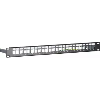 Panel de parcheo keystone DSIT DS-Patch-24STP 24 puertos S/UTP 1U negro