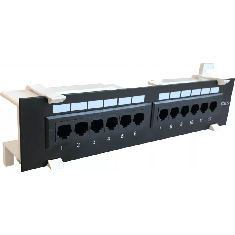 Panel de parcheo DSIT CAT 5e de montaje en pared 12 puertos UTP