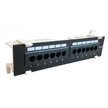 Panel de parcheo de pared DS-IT CAT 6, 12 puertos UTP (DS-Patch6-12UTP-WM)