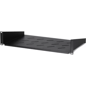 Estante fijo de rack DSIT DS-FH2U300 2U para armarios de pared de 450 mm de profundidad, 300 mm de profundidad, negro