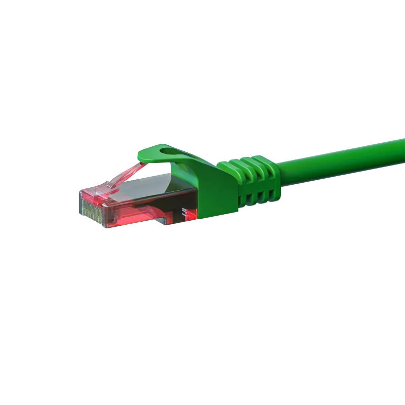 Cable de red de conexión DSIT CAT6 U/UTP, 0,25 m, verde, 100% cobre