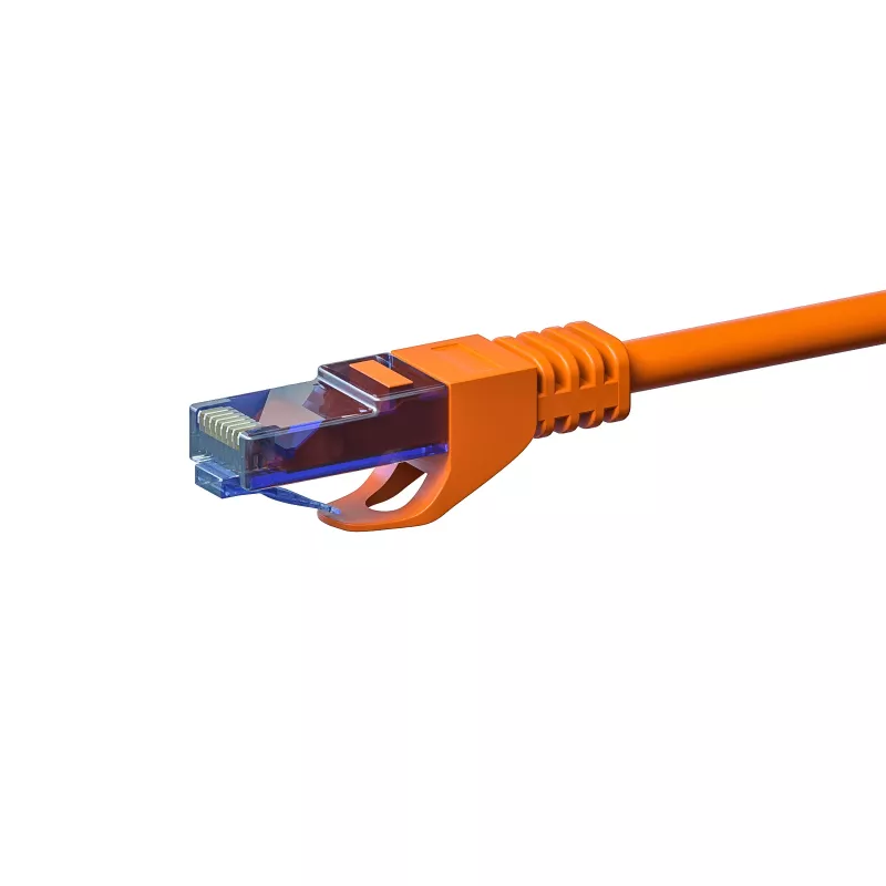 Cable de conexión Ethernet DSIT CAT6a U/UTP 100% cobre, 0,5 m, naranja, 10Gbps, 500MHz, RJ45 (DC-U6A6-005)