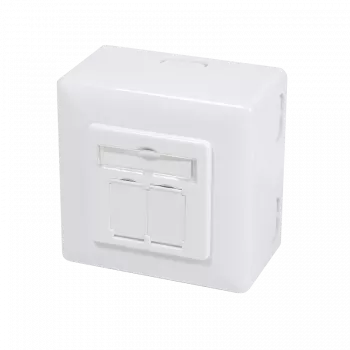 DSIT Toma de pared de superficie CAT5e UTP/STP, Blanco, 1x RJ45, apantallada, Conexión LSA+