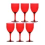 ROSE&TULIPANI FIABA Set de 6 copas de vino de acrílico 400 ml, Rojo