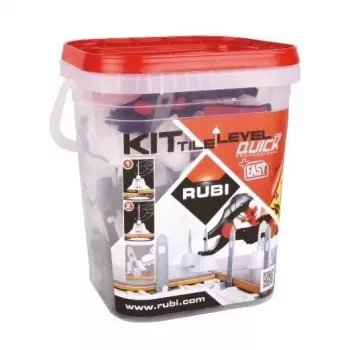 RUBI Tile Level Quick System 2941 – Set nivelador de baldosas con 100 clips, 100 cuñas y tenaza para colocación de cerámica sin cejas