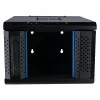 DSIT Armario de pared 4U 10 pulgadas con puerta de cristal de seguridad, 370x450x264 mm, negro