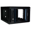 DSIT Armario de pared 4U 10 pulgadas con puerta de cristal de seguridad, 370x450x264 mm, negro