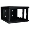 DSIT Armario de pared 4U 10 pulgadas con puerta de cristal de seguridad, 370x450x264 mm, negro