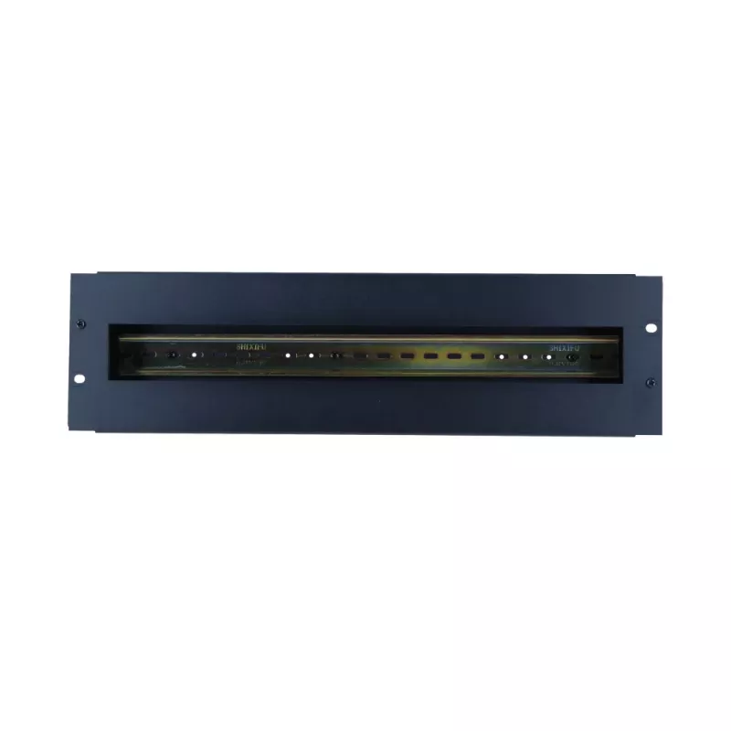 DSIT DS-DIN-4 Cuadro eléctrico de carril DIN 3U 19 pulgadas con doble carril, acero negro