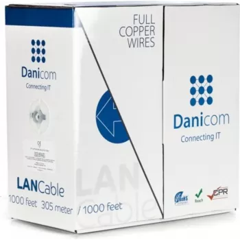 DSIT DANICOM Cable CAT6 UTP de conductor sólido de 305m - LSZH (B2ca) - DC-UTP6-305S-B2CA