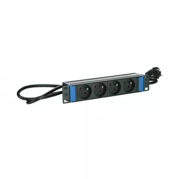 DSIT DS10-4PDU-PE Regleta de enchufes de 10 inch de 4 tomas con contacto de protección, cable de 1,5 m, blanca