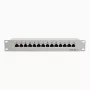 DSIT panel de parcheo Cat5e STP de 10 pulgadas y 12 puertos – montaje en rack 1U, RJ45 blindado, negro