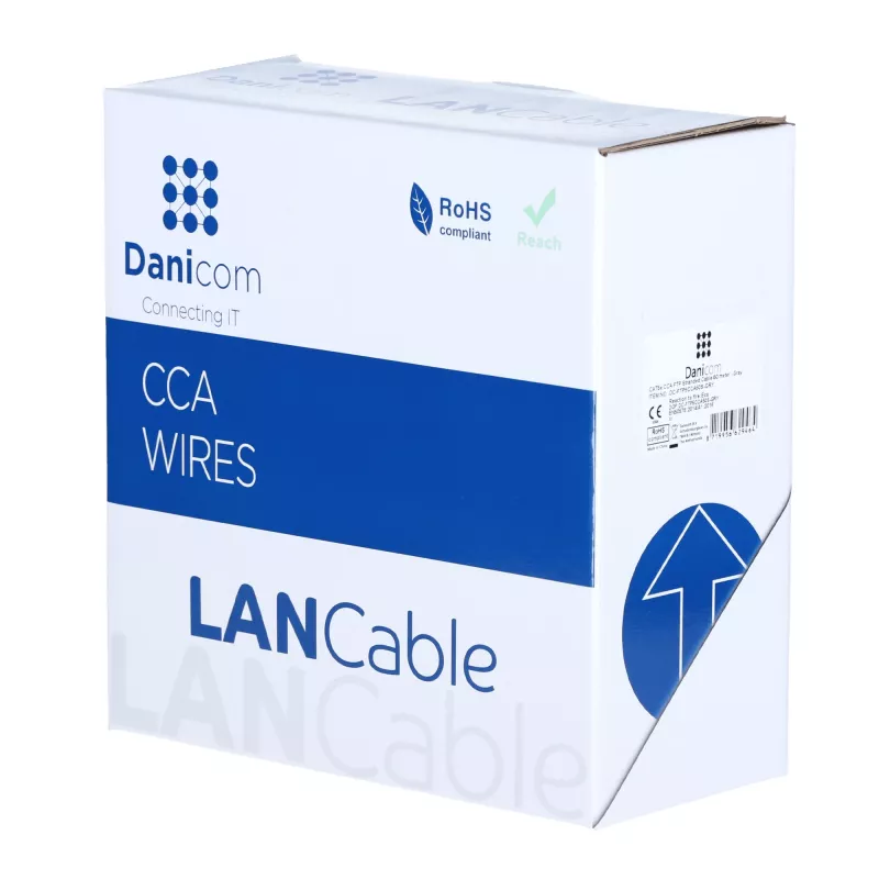 DSIT CAT5e F/UTP rollo de 50m cable de red de núcleo sólido CCA gris (DC-FTP5CCA50S-GRY)