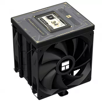 Thermalright Burst Assassin 120 Vision Black ARGB Disipador de CPU por aire con pantalla TFT-LCD, 6 heatpipes, 220W TDP, ventilador PWM de 120mm, Intel LGA1700/1200/115X/2011/2066, AMD AM5/AM4