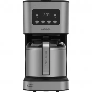 Cecotec Coffee 66 Drop & Thermo Time cafetera de filtro, jarra térmica de 1,2 l, 950 W, acero inoxidable/negro