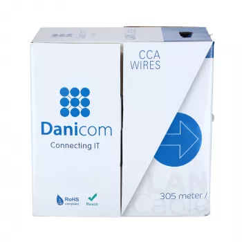 DSIT CAT5e FTP cable de red de núcleo sólido CCA 305m gris