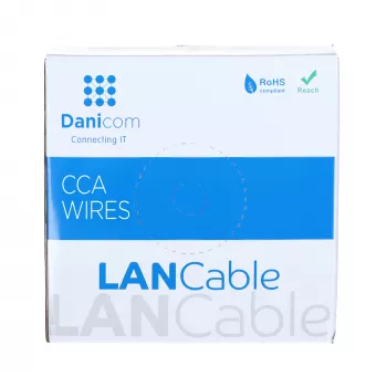 DSIT CAT6 cable de red U/UTP AWG 24/7 flexible 100 metros gris CCA