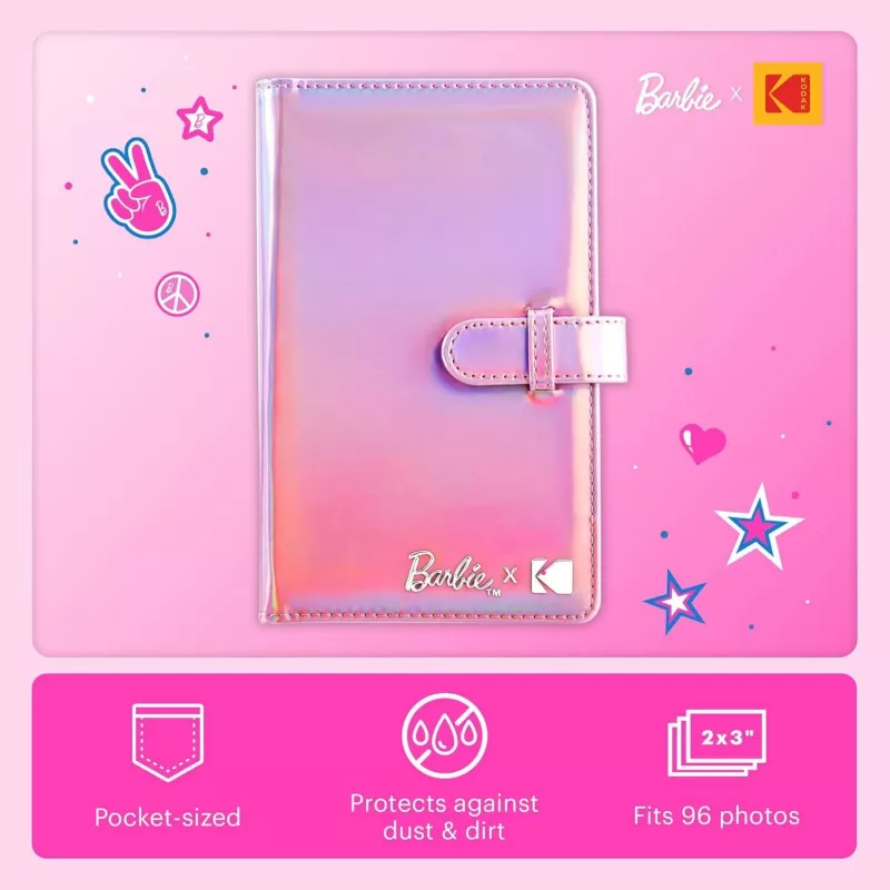 Kodak x Barbie mini álbum de fotos para 96 fotos de 2x3 pulgadas, 16 páginas, rosa (RODB2X3AC)