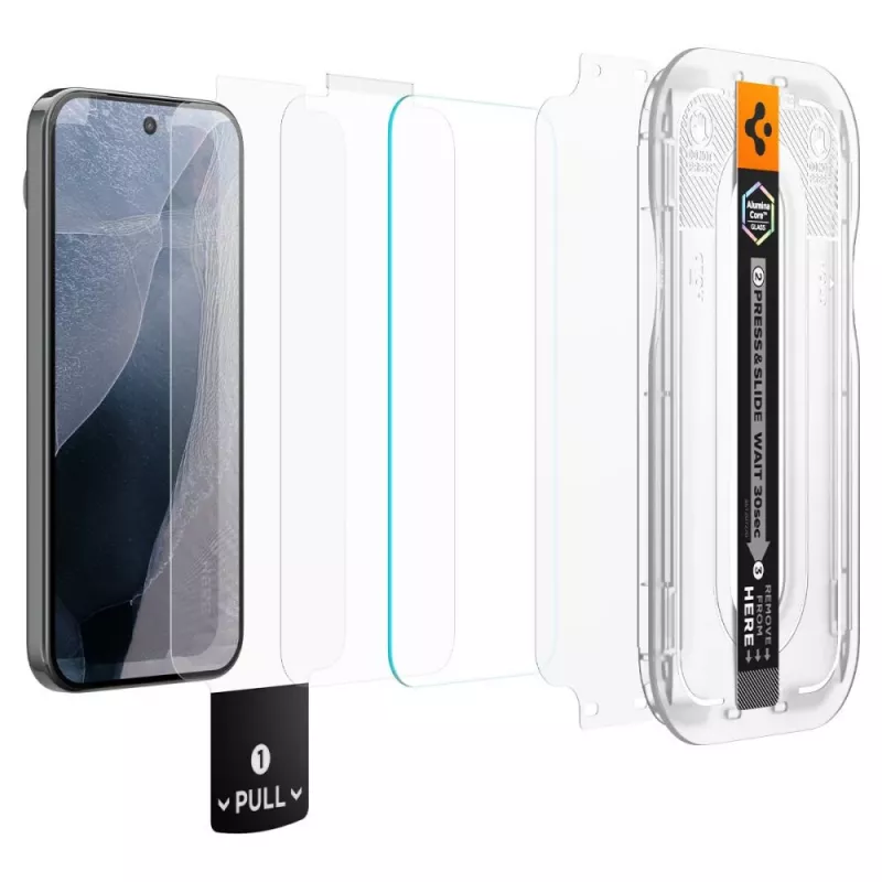 Spigen Glas.tR EZ Fit Pro AC pack de 2 protectores de pantalla de cristal templado para Google Pixel 11 / Pixel 11 Pro - transparente