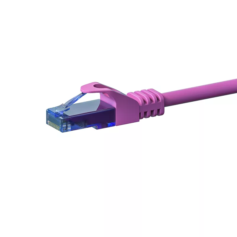 DSIT CAT6a U/UTP Cable de red patch de 30 m rosa, 100% cobre, 10Gbps, RJ45