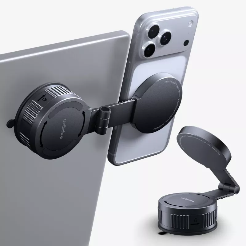 SPIGEN MFT35-1 OneTap Pro MagSafe Soporte magnético para coche para salpicadero, parabrisas y pantalla, Negro