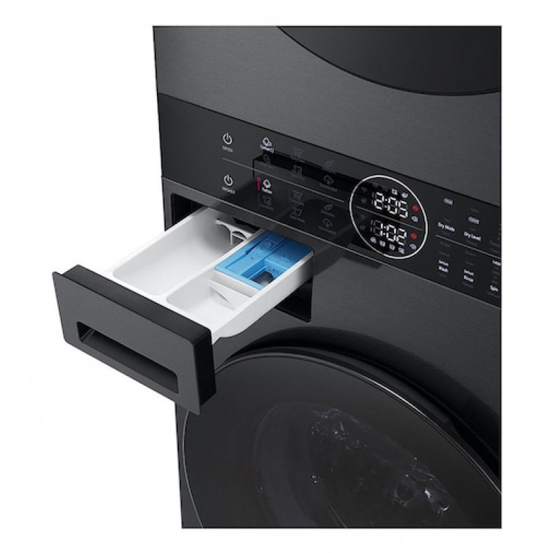 LG ELECTRONICS WashTower WT1210BBF (WiFi) 12kg/10kg lavadora-secadora con AI DD™, Steam+ y ezDispense™ - Black Steel