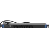 DSIT DS-8PDU-CH-SPO Regleta de enchufes suizos de 8 tomas con protección contra sobretensión y sobrecarga, cable de 1,8 m, Negro