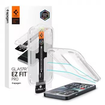 Spigen GLAS.tR EZ Fit Pro AC HD protector de pantalla de cristal templado para Nothing Phone (4a), pack de 2, transparente