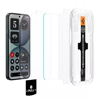 Spigen GLAS.tR EZ Fit Pro AC HD protector de pantalla de cristal templado para Nothing Phone (4a), pack de 2, transparente