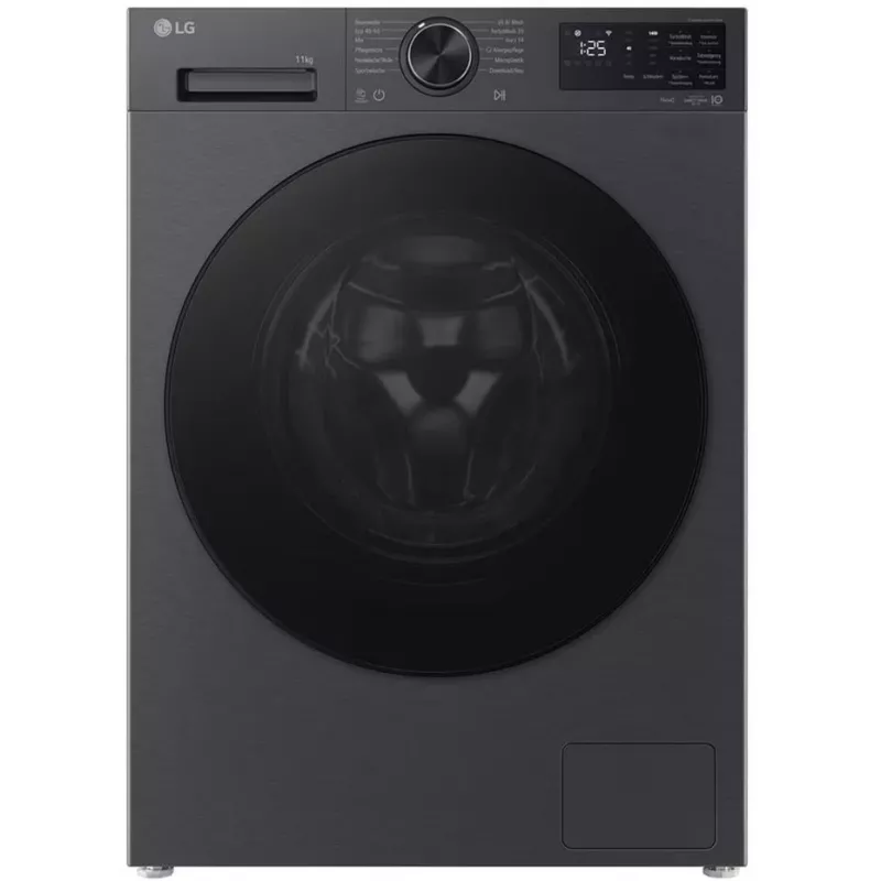 LG F4WX701YB 10,5 kg lavadora de carga frontal con AI DD, vapor, Wi-Fi - Black Steel