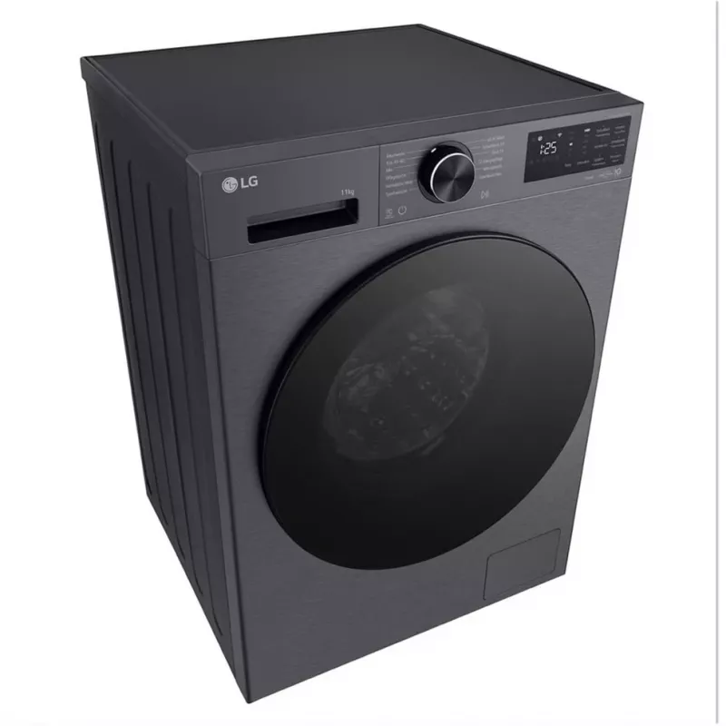 LG F4WX701YB 10,5 kg lavadora de carga frontal con AI DD, vapor, Wi-Fi - Black Steel