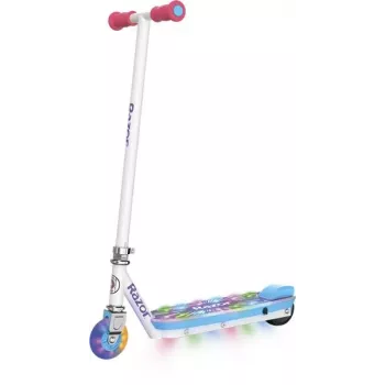 Razor Electric Party Pop Patinete eléctrico - Iluminación LED multicolor en plataforma y rueda delantera, 12 km/h, 80W, para niños a partir de 8 años