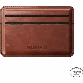 Nomad Tarjetero de piel Horween Olde Dublin - Tarjetero de piel minimalista y delgado con bloqueo RFID, Marrón oscuro