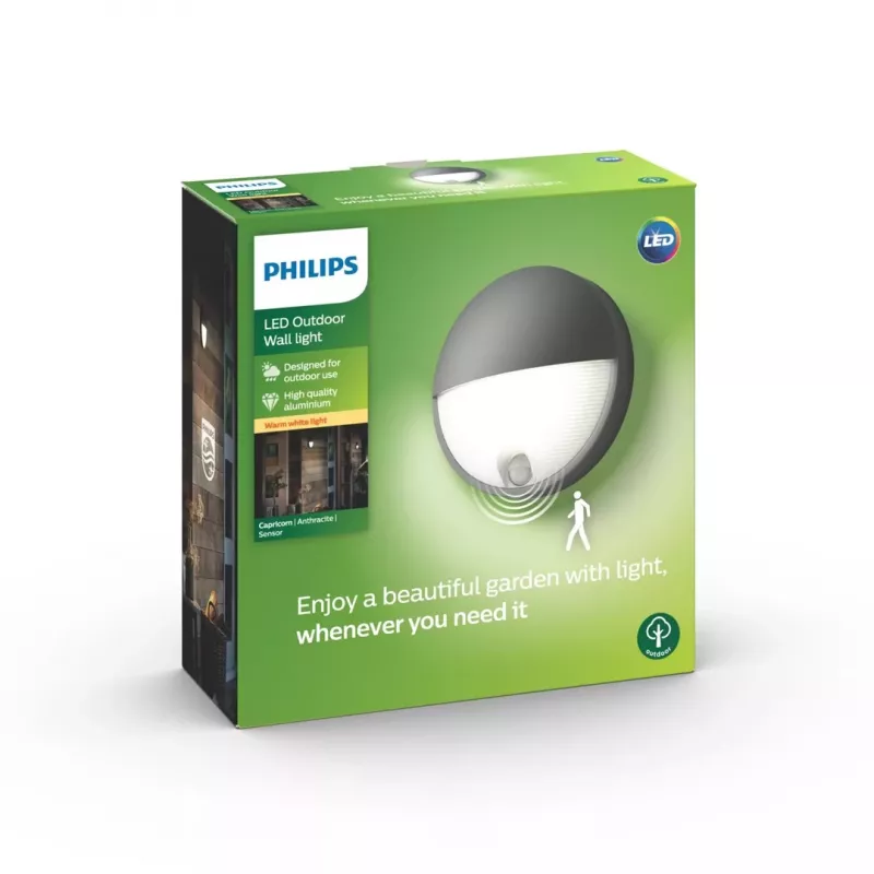 Philips Lámpara exterior Capricorn 1x6,5W Aplique LED Antracita IP44