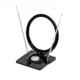 Vivanco VVTVANTSCIRCLE antena de interior DVB-T2/DAB+ plana con filtro 4G/5G, negra