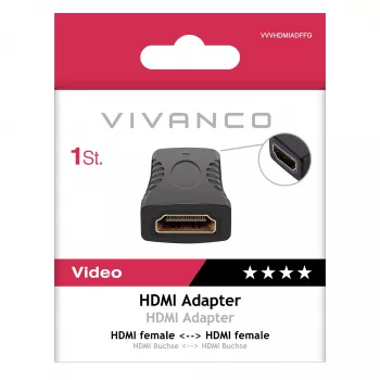 Vivanco VVVHDMIADFFG adaptador de acoplamiento HDMI hembra a hembra 4K 60Hz 18Gbps negro