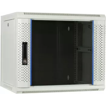 DSIT armario servidor de pared 9U con puerta de cristal, blanco, 600x450x500 mm