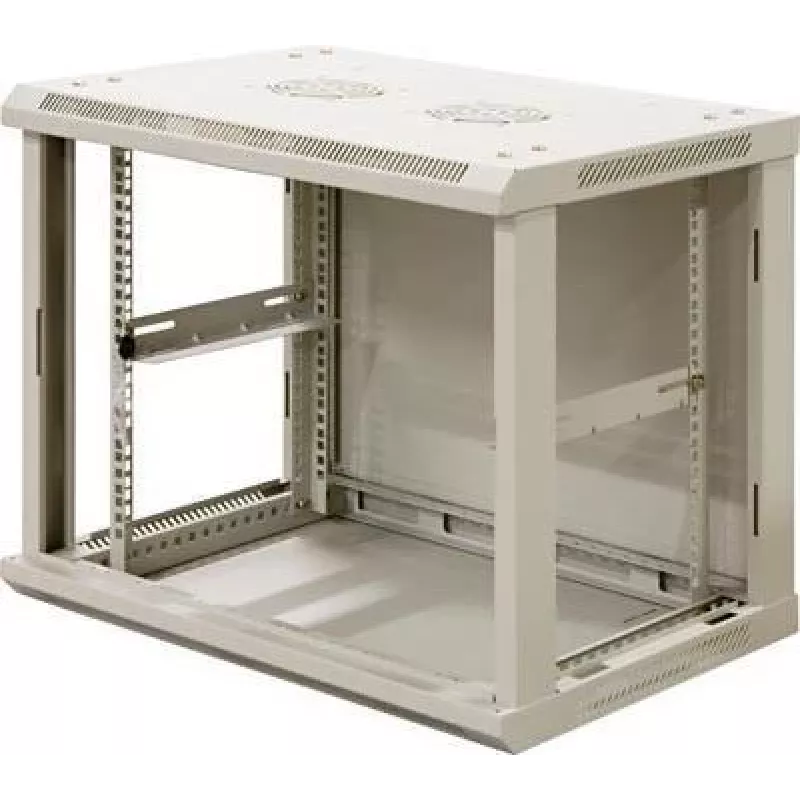 DSIT armario servidor de pared 9U con puerta de cristal, blanco, 600x450x500 mm
