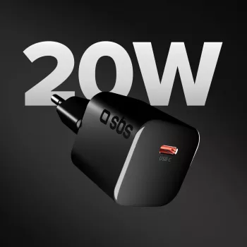 SBS cargador de pared USB-C PD 20W negro
