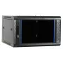 DSIT armario servidor de pared 6U con puerta de cristal, 600 x 600 x 368 mm, negro