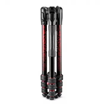 Trípode de viaje de aluminio Manfrotto MKBFRTA4RD-BH Befree de 4 secciones con rótula, rojo