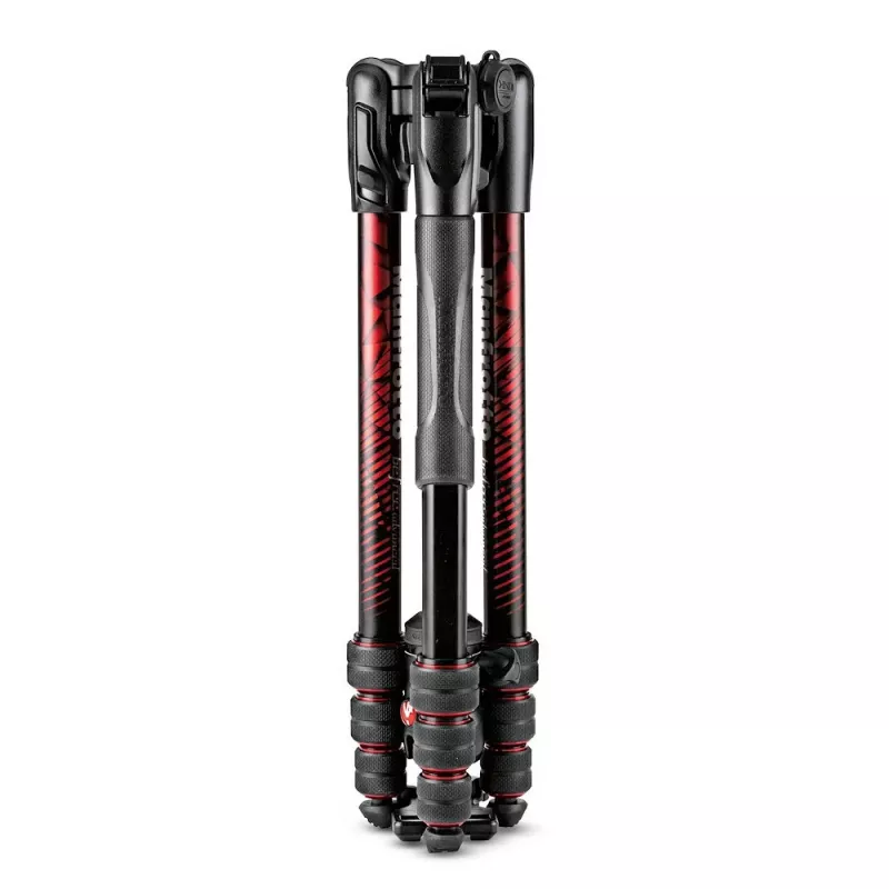 Trípode de viaje de aluminio Manfrotto MKBFRTA4RD-BH Befree de 4 secciones con rótula, rojo